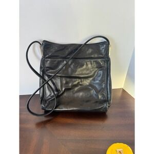 Vintage Francesco Biasia Brown Leather Shoulder Bag with Silver Hardware